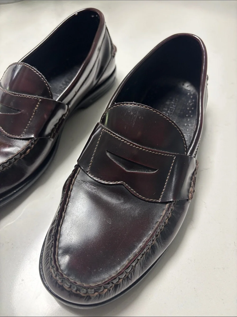Sperry Men’s Burgundy Leather Penny Loafers